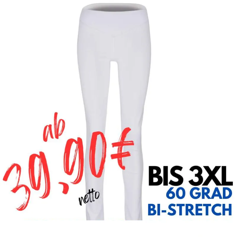 BI-STRETCH - Damenhose 2437 von MEIN-KASACK.de / Farbe: weiß / Bi-Stretchgewebe - 72% Baumwolle 23% Polyamid 5% Elasthan | MEIN-KASACK.de - KASACK - KASACKS
