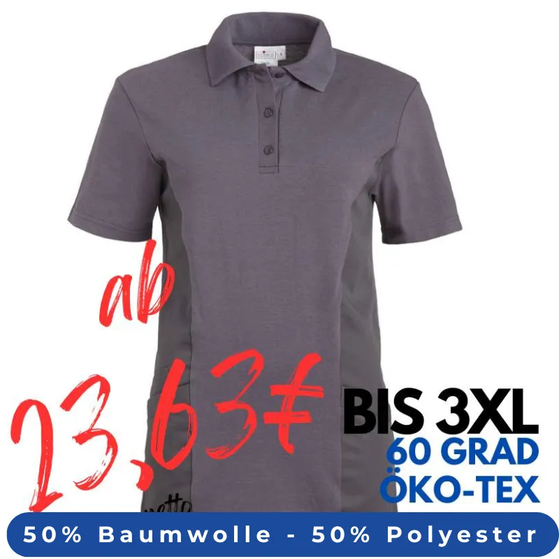 DAMEN - KASACK - Polo - 2546 von LEIBER / Farbe: grau / 50 % Baumwolle 50 % Polyester | MEIN-KASACK.de - KASACK - KASACKS