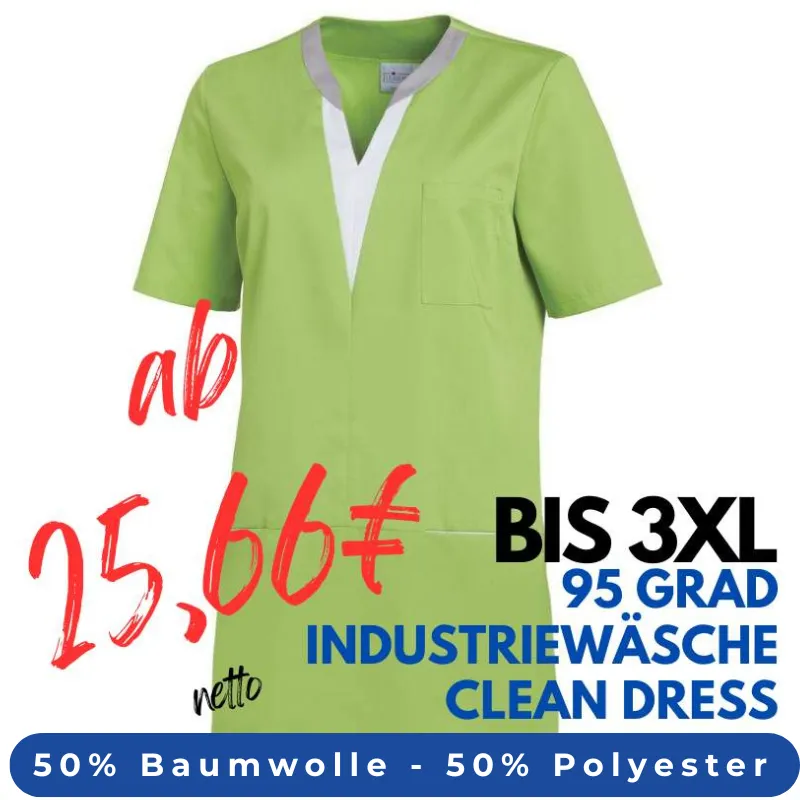 DAMEN - KASACK 1334 von LEIBER / Farbe: maigrün/weiß / 50% Baumwolle, 50% Polyester | MEIN-KASACK.de - KASACK - KASACKS