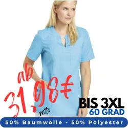 DAMEN - KASACK 2557 von LEIBER / Farbe: türkis / 50 % Baumwolle 50 % Polyester