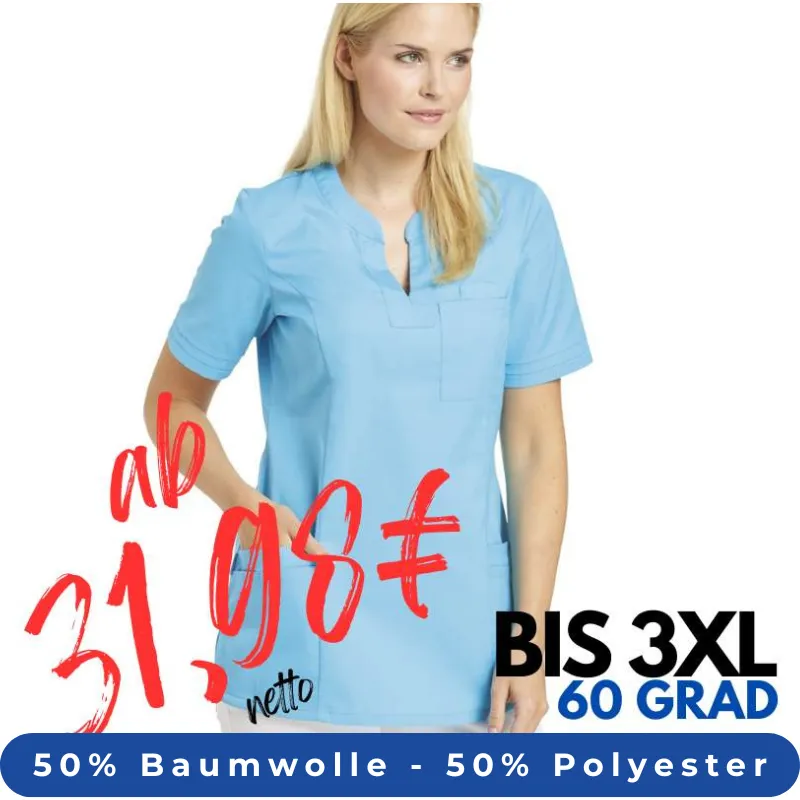 DAMEN - KASACK 2557 von LEIBER / Farbe: türkis / 50 % Baumwolle 50 % Polyester | MEIN-KASACK.de - KASACK - KASACKS
