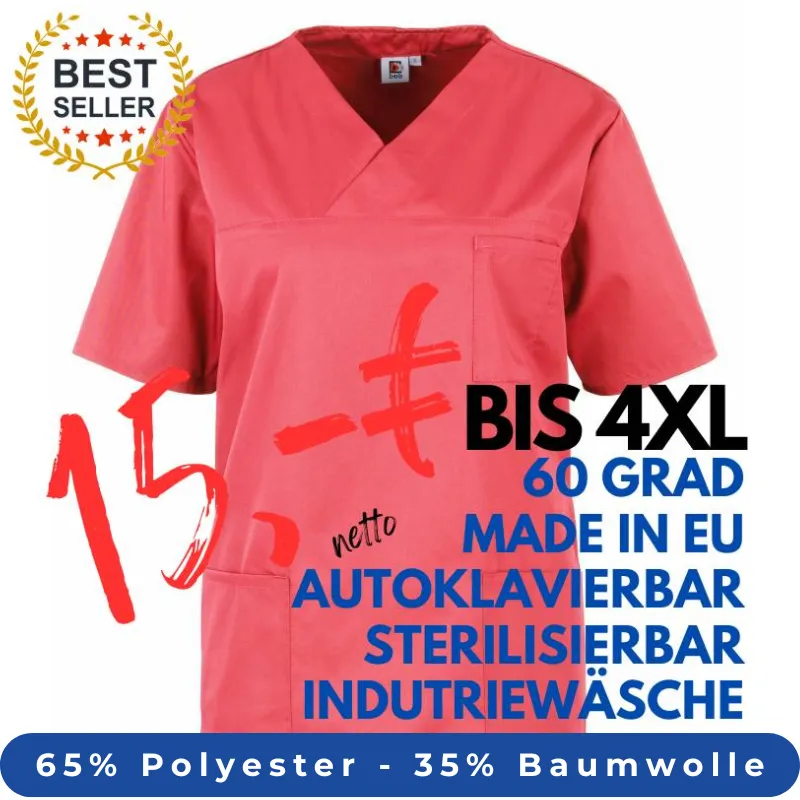 HERREN - KASACK 2651 von MEIN-KASACK.de / Farbe: korall / 65% Polyester - 35% Baumwolle - 170g/m² | MEIN-KASACK.de - KASACK - KASACKS