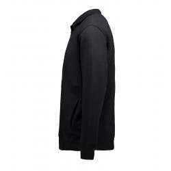Herren Sweatshirtjacke 622 von ID / Farbe: schwarz / 60% BAUMWOLLE 40% POLYESTER - | MEIN-KASACK.de | kasack | kasacks |