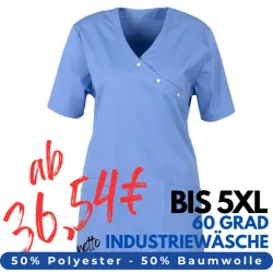 DAMEN - KASACK 941 von BEB / Farbe: mittelblau / 50% Baumwolle 50% Polyester