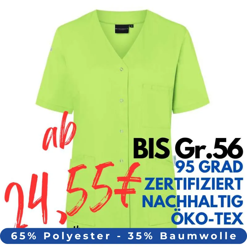 DAMEN - KASACK KS 63 - ESSENTIAL von KARLOWSKY / Farbe: kiwi / 65% Polyester-35% Baumwolle-150 g | MEIN-KASACK.de - KASACK - KASACKS