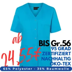 DAMEN - KASACK KS 63 - ESSENTIAL von KARLOWSKY / Farbe: pazifikblau / 65% Polyester-35% Baumwolle-150 g