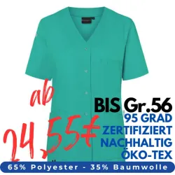 DAMEN - KASACK KS 63 - ESSENTIAL von KARLOWSKY / Farbe: smaragdgrün / 65% Polyester-35% Baumwolle-150 g