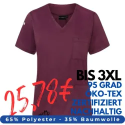 DAMEN - KASACK KS 66 - ESSENTIAL von KARLOWSKY / Farbe: aubergine / 65% Polyester-35% Baumwolle-150 g