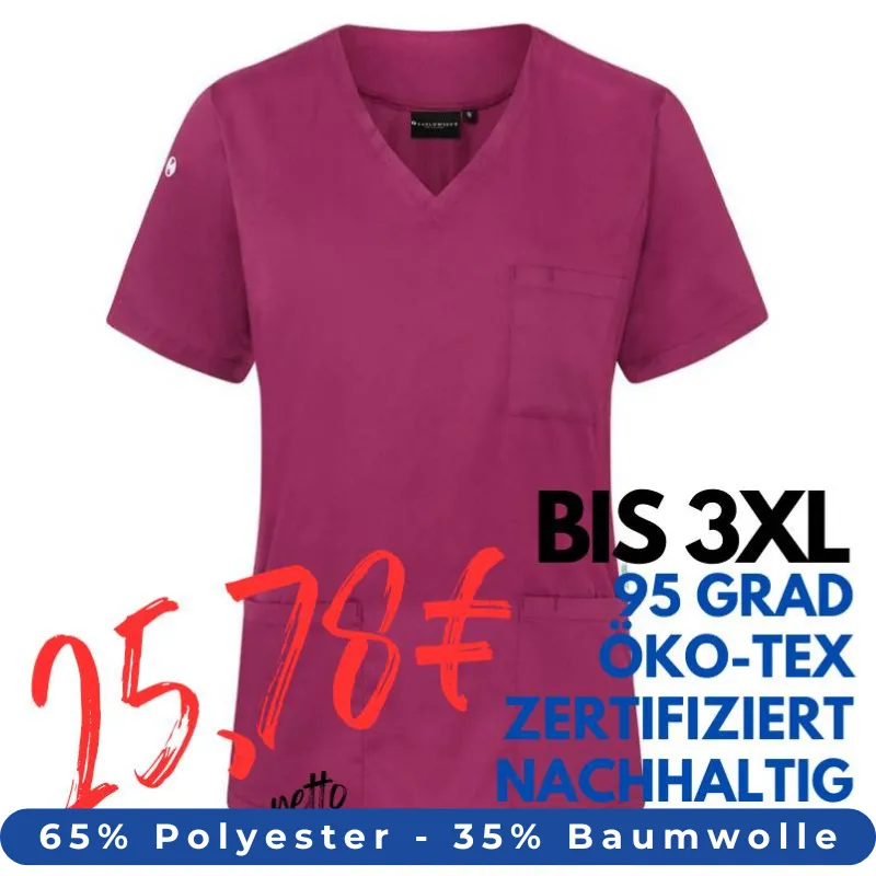 DAMEN - KASACK KS 66 - ESSENTIAL von KARLOWSKY / Farbe: fuchsia / 65% Polyester-35% Baumwolle-150 g | MEIN-KASACK.de - KASACK - KASACKS