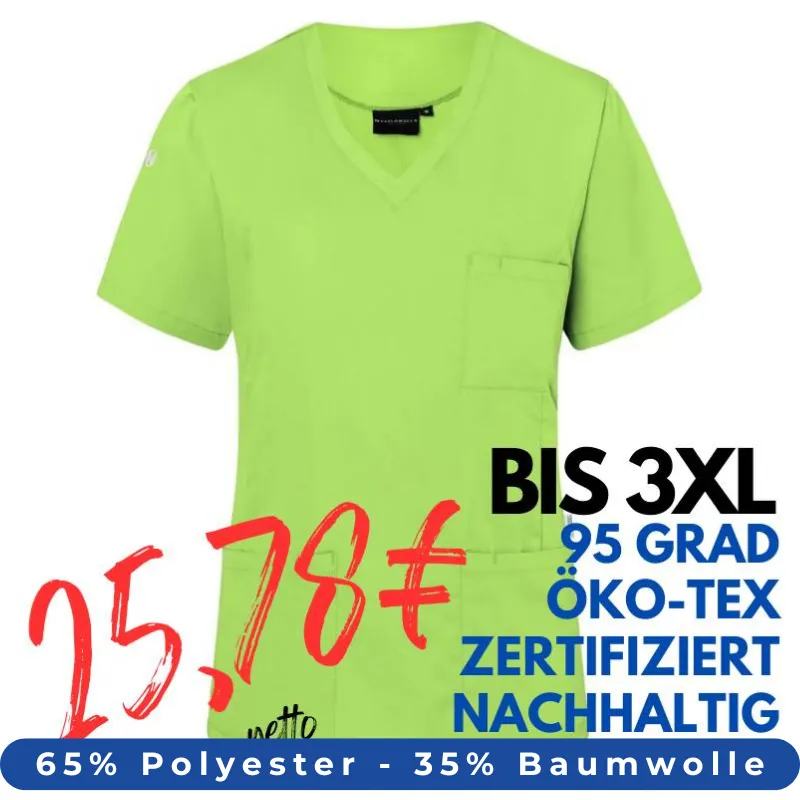 DAMEN - KASACK KS 66 - ESSENTIAL von KARLOWSKY / Farbe: kiwi / 65% Polyester-35% Baumwolle-150 g | MEIN-KASACK.de - KASACK - KASACKS