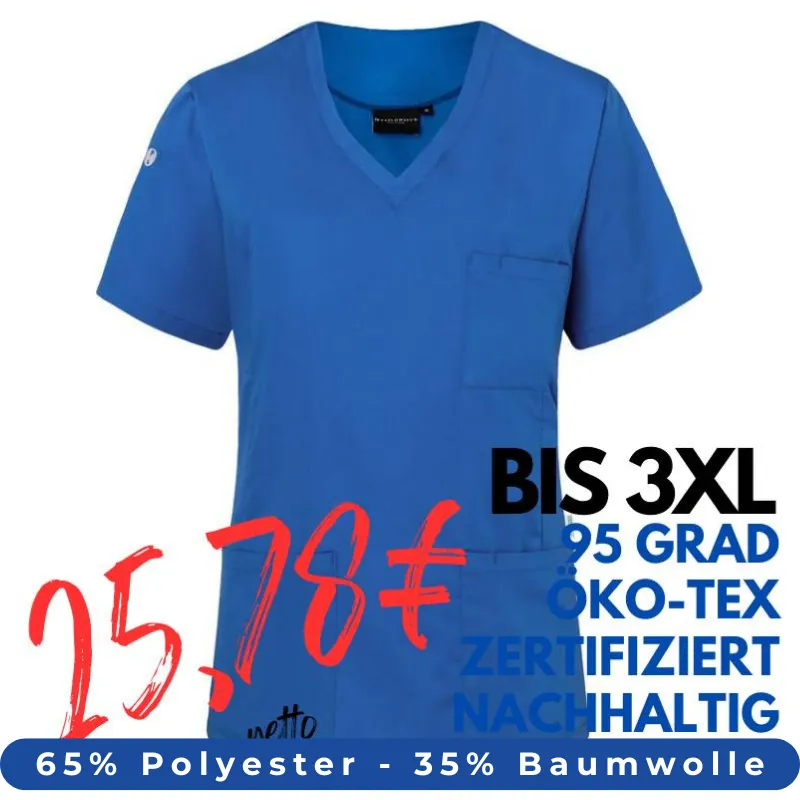 DAMEN - KASACK KS 66 - ESSENTIAL von KARLOWSKY / Farbe: königsblau / 65% Polyester-35% Baumwolle-150 g | MEIN-KASACK.de - KASACK - KASACKS