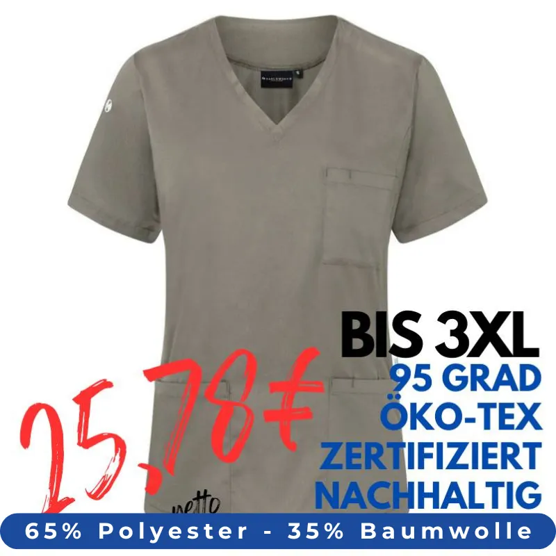 DAMEN - KASACK KS 66 - ESSENTIAL von KARLOWSKY / Farbe: salbei / 65% Polyester-35% Baumwolle-150 g | MEIN-KASACK.de - KASACK - KASACKS