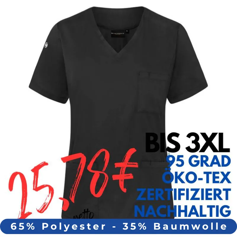 DAMEN - KASACK KS 66 - ESSENTIAL von KARLOWSKY / Farbe: schwarz / 65% Polyester-35% Baumwolle-150 g | MEIN-KASACK.de - KASACK - KASACKS
