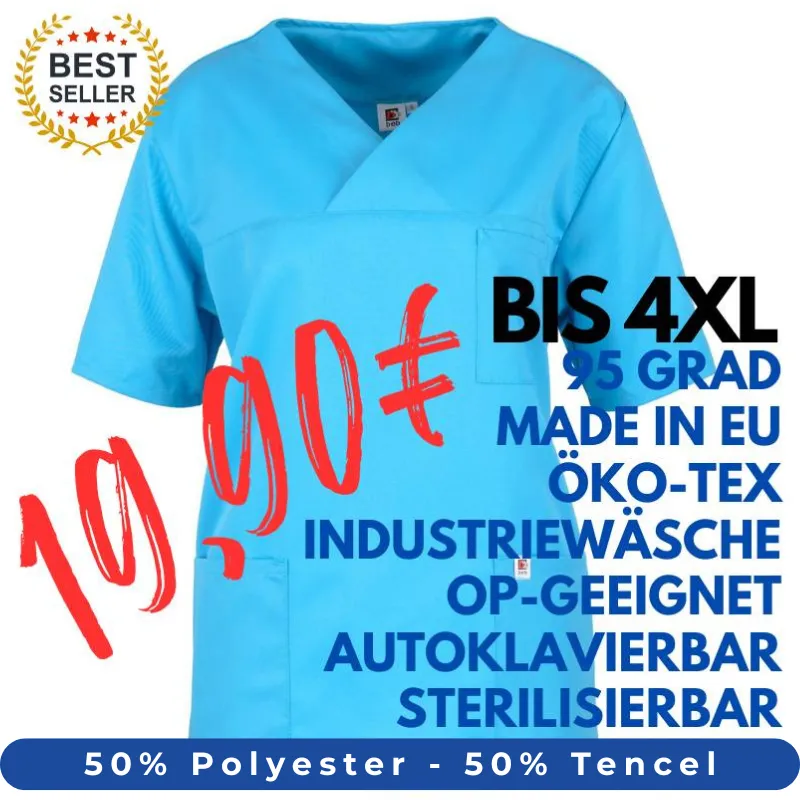 DAMEN - OP - KASACK 2700 von MEIN-KASACK.de / Farbe: azur / 50% Polyester - 50% Tencel - 200g/m² | MEIN-KASACK.de - KASACK - KASACKS