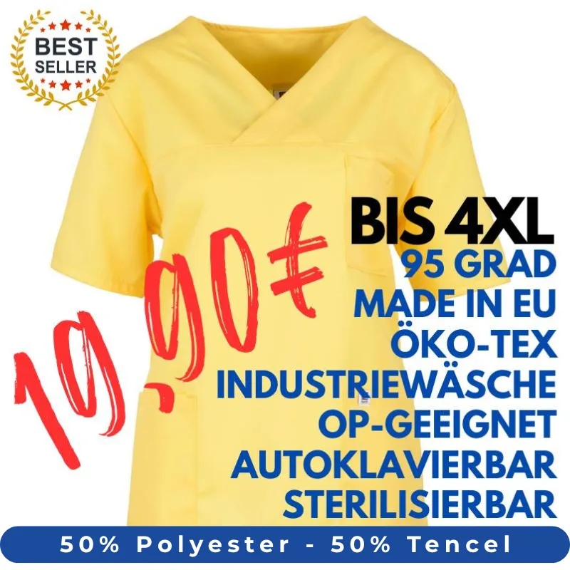 DAMEN - OP - KASACK 2700 von MEIN-KASACK.de / Farbe: gelb / 50% Polyester - 50% Tencel - 200g/m² | MEIN-KASACK.de - KASACK - KASACKS