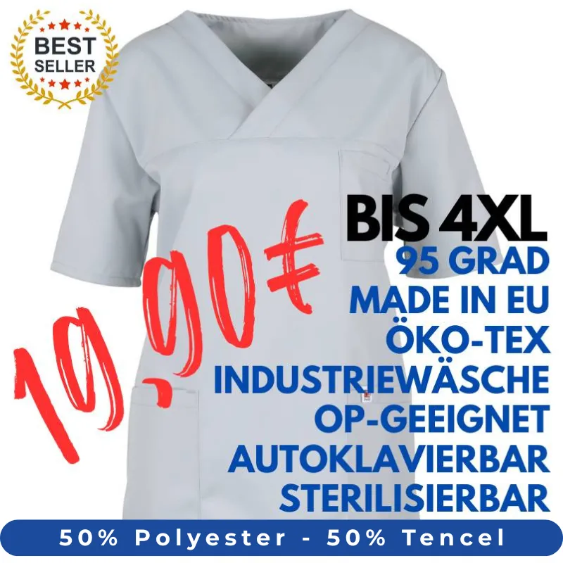 DAMEN - OP - KASACK 2700 von MEIN-KASACK.de / Farbe: hellgrau / 50% Polyester - 50% Tencel - 200g/m² | MEIN-KASACK.de - KASACK - KASACKS