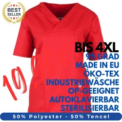 DAMEN - OP - KASACK 2700 von MEIN-KASACK.de / Farbe: rot / 50%PES - 50%Tencel - 200g/m²