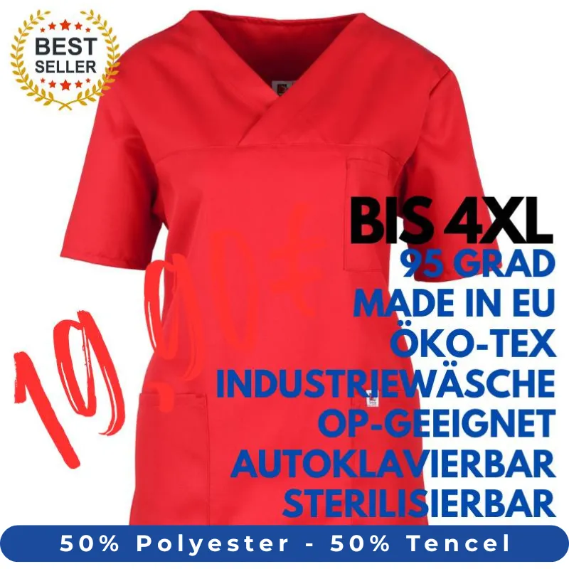 DAMEN - OP - KASACK 2700 von MEIN-KASACK.de / Farbe: rot / 50% Polyester - 50% Tencel - 200g/m² | MEIN-KASACK.de - KASACK - KASACKS