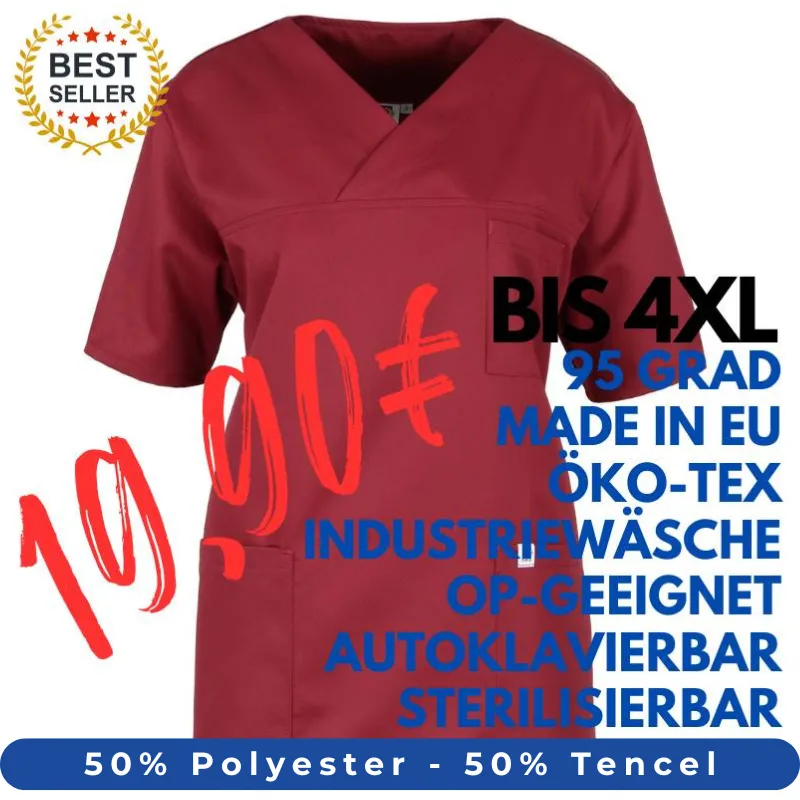 DAMEN - OP - KASACK 2700 von MEIN-KASACK.de / Farbe: weinrot / 50% Polyester - 50% Tencel - 200g/m² | MEIN-KASACK.de - KASACK - KASACKS