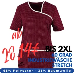DAMEN - STRETCH - KASACK 2382 von MEIN-KASACK.de / Farbe: weinrot-weiß / Stretcheinsatz - 35% Baumwolle 65% Polyester