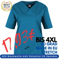 DAMEN - STRETCH - KASACK 2692 von MEIN-KASACK.de / Farbe: petrol / 160g/m²-53% BW-44% PES-3% Spandex