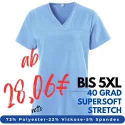 DAMEN - STRETCH - KASACK 280 - X-TOP von EXNER / Farbe: light blue / 73% Polyester, 22% Viscose, 5% Spandex, 180 g