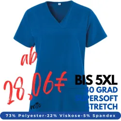DAMEN - STRETCH - KASACK 280 - X-TOP von EXNER / Farbe: royal blau / 73% Polyester, 22% Viscose, 5% Spandex, 180 g