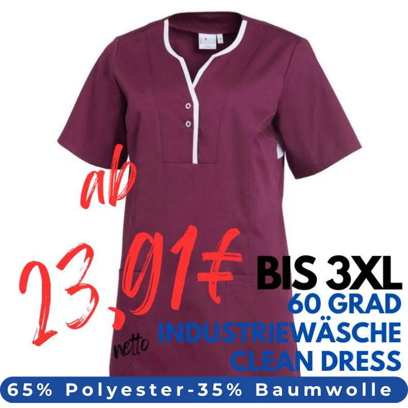 DAMEN - TENCEL - KASACK 1335 von LEIBER / Farbe: beere / 50% Baumwolle, 50% Polyester | MEIN-KASACK.de - KASACK - KASACKS