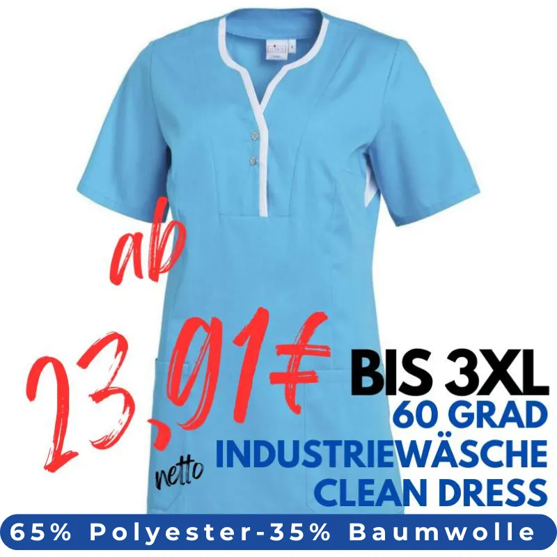 DAMEN - TENCEL - KASACK 1335 von LEIBER / Farbe: türkis / 50% Baumwolle, 50% Polyester | MEIN-KASACK.de - KASACK - KASACKS