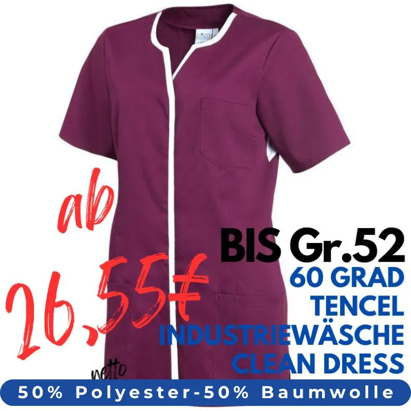 DAMEN - TENCEL - KASACK 1337 von LEIBER / Farbe: beere / 50% Baumwolle, 50% Polyester | MEIN-KASACK.de - KASACK - KASACKS