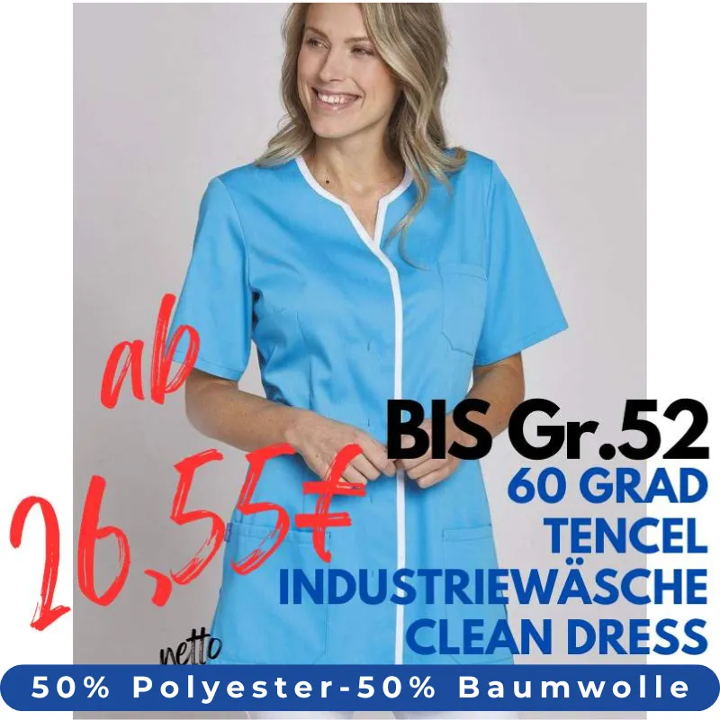 DAMEN - TENCEL - KASACK 1337 von LEIBER / Farbe: türkis / 50% Baumwolle, 50% Polyester | MEIN-KASACK.de - KASACK - KASACKS