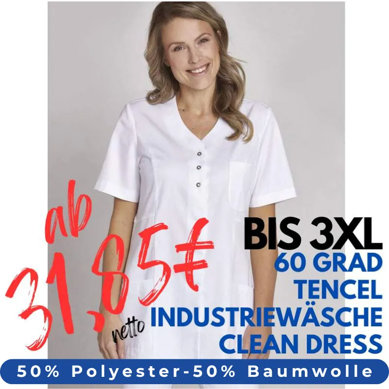 DAMEN - TENCEL - KASACK 1338 von LEIBER / Farbe: weiß / 50% Baumwolle, 50% Polyester | MEIN-KASACK.de - KASACK - KASACKS