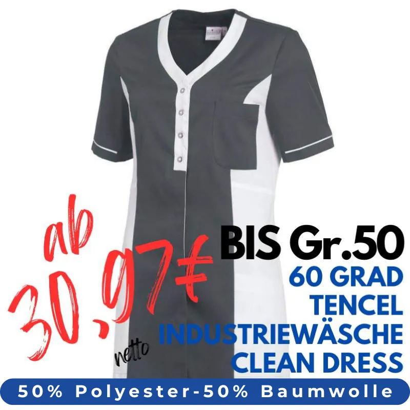 DAMEN - TENCEL - KASACK 2789 von LEIBER / Farbe: anthrazit-weiß / 50% Baumwolle, 50% Polyester | MEIN-KASACK.de - KASACK - KASACKS