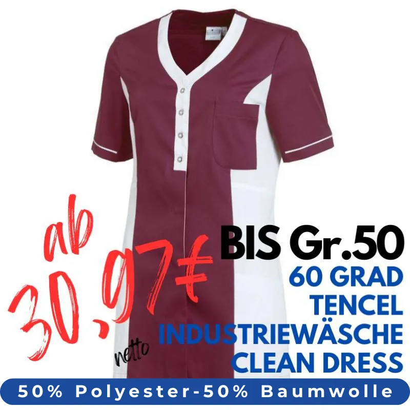 DAMEN - TENCEL - KASACK 2789 von LEIBER / Farbe: beere-weiß / 50% Baumwolle, 50% Polyester | MEIN-KASACK.de - KASACK - KASACKS