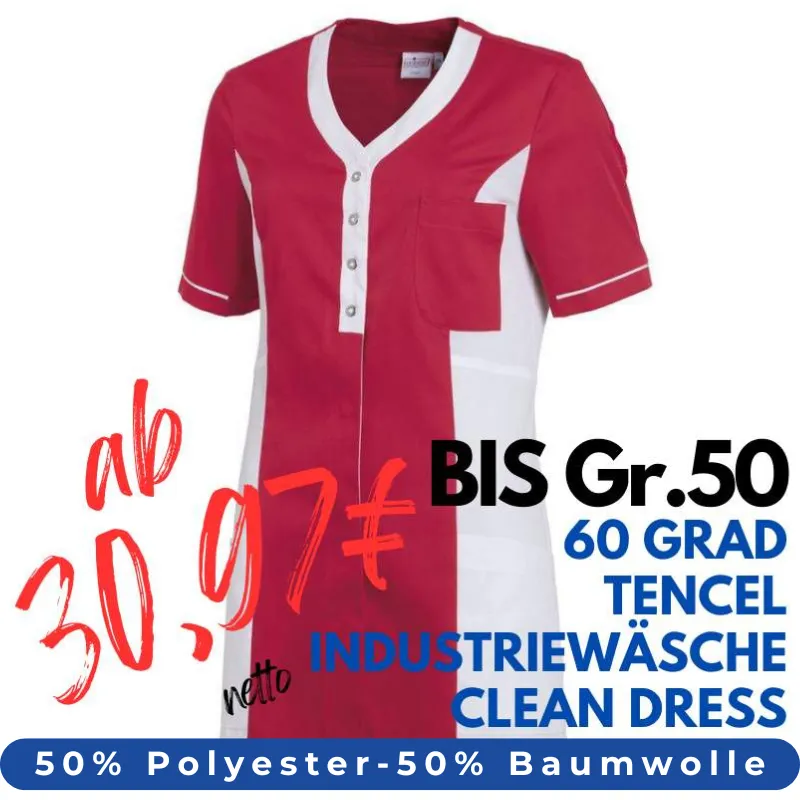 DAMEN - TENCEL - KASACK 2789 von LEIBER / Farbe: rot-weiß / 50% Baumwolle, 50% Polyester | MEIN-KASACK.de - KASACK - KASACKS