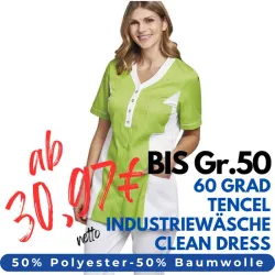 DAMEN - TENCEL - KASACK 2789 von LEIBER / Farbe: weiß-grün / 50% Baumwolle, 50% Polyester