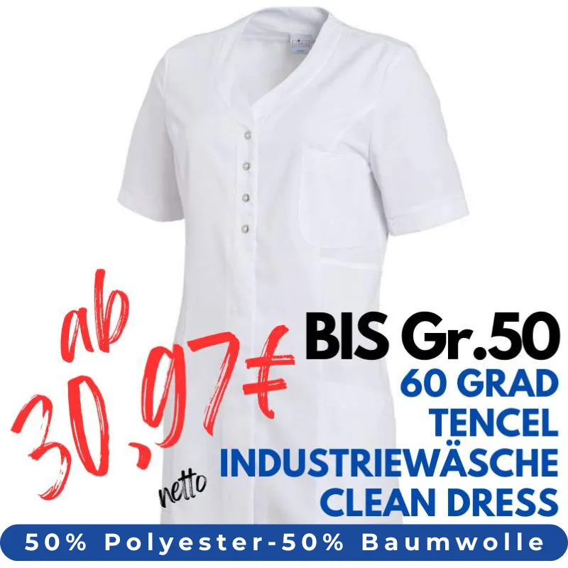 DAMEN - TENCEL - KASACK 2789 von LEIBER / Farbe: weiß-weiß / 50% Baumwolle, 50% Polyester | MEIN-KASACK.de - KASACK - KASACKS