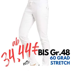 DAMEN ARBEITSHOSE MEDIZIN | 1060 von LEIBER / Farbe: weiß / 97 % Baumwolle 3 % Elastolefin