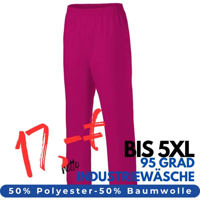 DAMEN ARBEITSHOSE MEDIZIN | 330 von MEIN-KASACK.de / Farbe: berry / 50% Baumwolle, 50% Polyester, 175 g | MEIN-KASACK.de - KASACK - KASACKS