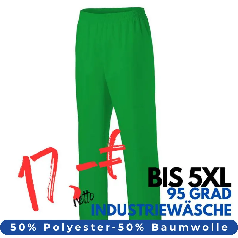 DAMEN ARBEITSHOSE MEDIZIN | 330 von MEIN-KASACK.de / Farbe: kelly green / 50% Baumwolle, 50% Polyester, 175 g | MEIN-KASACK.de - KASACK - KASACKS