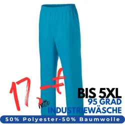 DAMEN ARBEITSHOSE MEDIZIN | 330 von MEIN-KASACK.de / Farbe: teal / 50% Baumwolle, 50% Polyester, 175 g