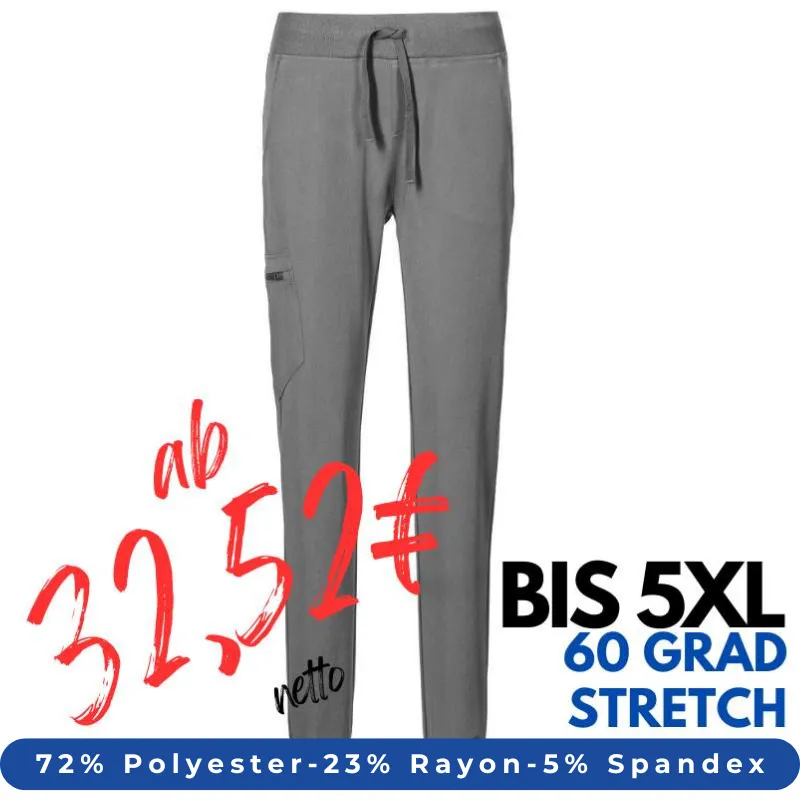 DAMEN ARBEITSHOSE MEDIZIN | 332 von EXNER / Farbe: graphit / 72% Polyester 23% Rayon 5% Spandex | MEIN-KASACK.de - KASACK - KASACKS
