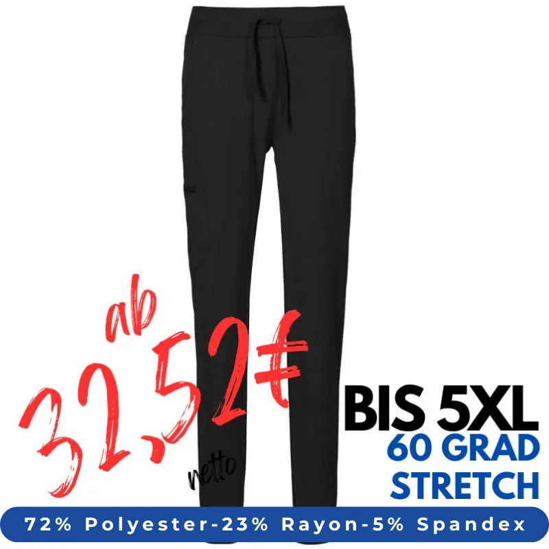 DAMEN ARBEITSHOSE MEDIZIN | 332 von EXNER / Farbe: schwarz / 72% Polyester 23% Rayon 5% Spandex | MEIN-KASACK.de - KASACK - KASACKS