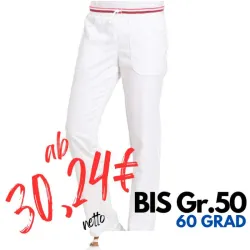 DAMEN ARBEITSHOSE MEDIZIN | 6750 von LEIBER / Farbe: weiß-beere / 65 % Polyester 35 % Baumwolle