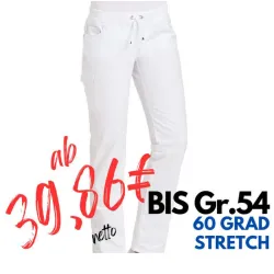 DAMEN ARBEITSHOSE MEDIZIN | 6980 von LEIBER / Farbe: weiß / 48 % Polyester 48 % Baumwolle 4 % Elastolefin