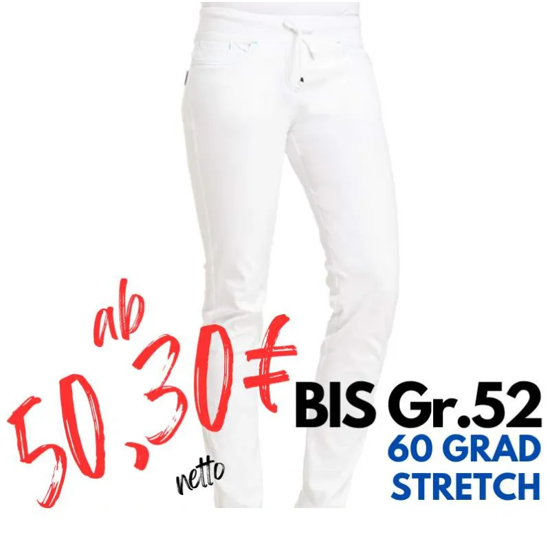 DAMEN ARBEITSHOSE MEDIZIN | 7100 von LEIBER / Farbe: weiß-türkis / 72% Baumwolle 23% Polyamid 5% Elastolefin | MEIN-KASACK.de - KASACK - KASACKS