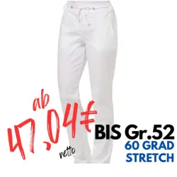 DAMEN ARBEITSHOSE MEDIZIN | 7840 von LEIBER / Farbe: weiß / 64% Baumwolle 35% Polyester 1% Elastolefin