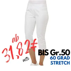 DAMEN ARBEITSHOSE MEDIZIN | 7870 von LEIBER / Farbe: weiß / 72% Baumwolle 23% Polyamid 5% Elastolefin