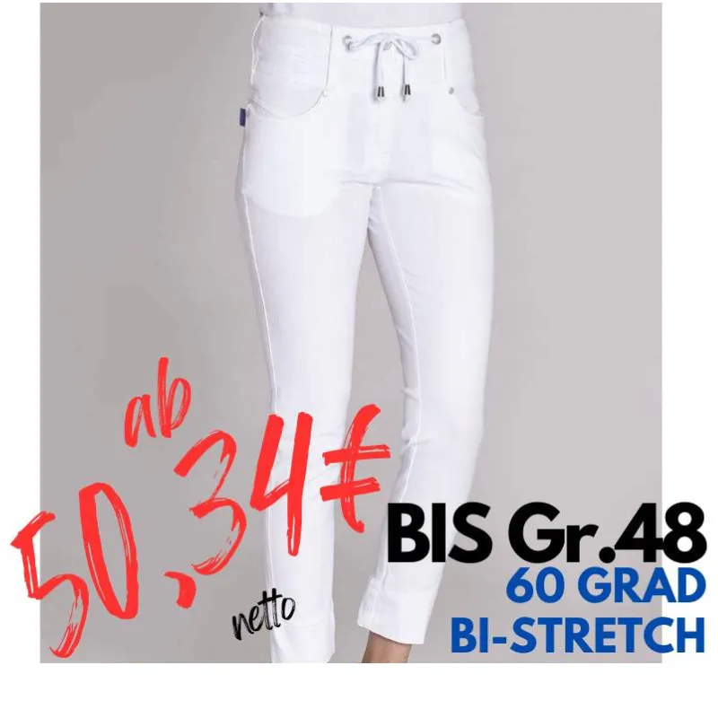 DAMEN ARBEITSHOSE MEDIZIN | BI-STRETCH - 8340 von LEIBER / Farbe: weiß / 72% Baumwolle - 23% Polyester - 5% Elasthan | MEIN-KASACK.de - KASACK - KASACKS