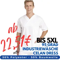 HERREN - KASACK 106 von LEIBER / Farbe: weiß / 50 % Baumwolle 50 % Polyester